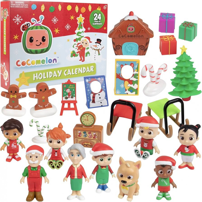 CoComelon  Holiday Advent Calendar  Piece Toy Playset - Set Includes  Christmas Themed Character Figures & Accessories - Features JJ, Cody & More