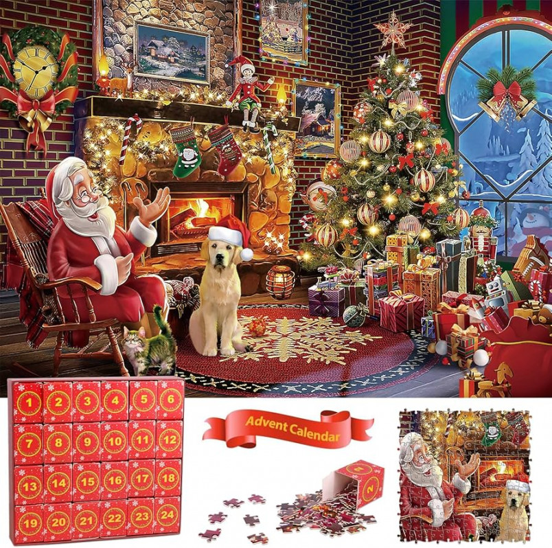 Advent Calendar  Christmas Jigsaw Puzzles for Kids Adults -  Pieces   Day Christmas Puzzle Countdown Calendar, Ideal Stocking Stuffer Puzzle