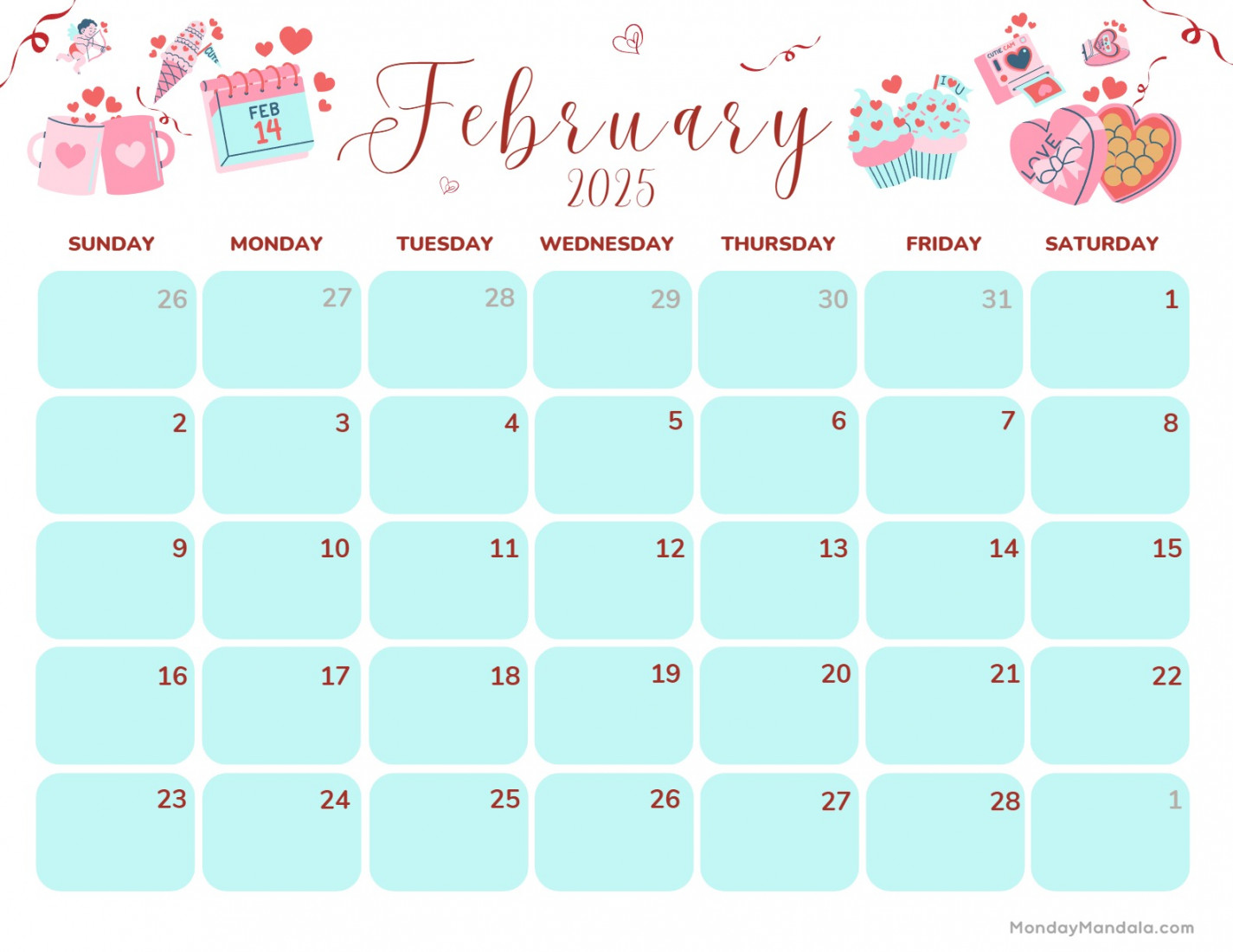 February  Calendar ( Free PDF Printables)