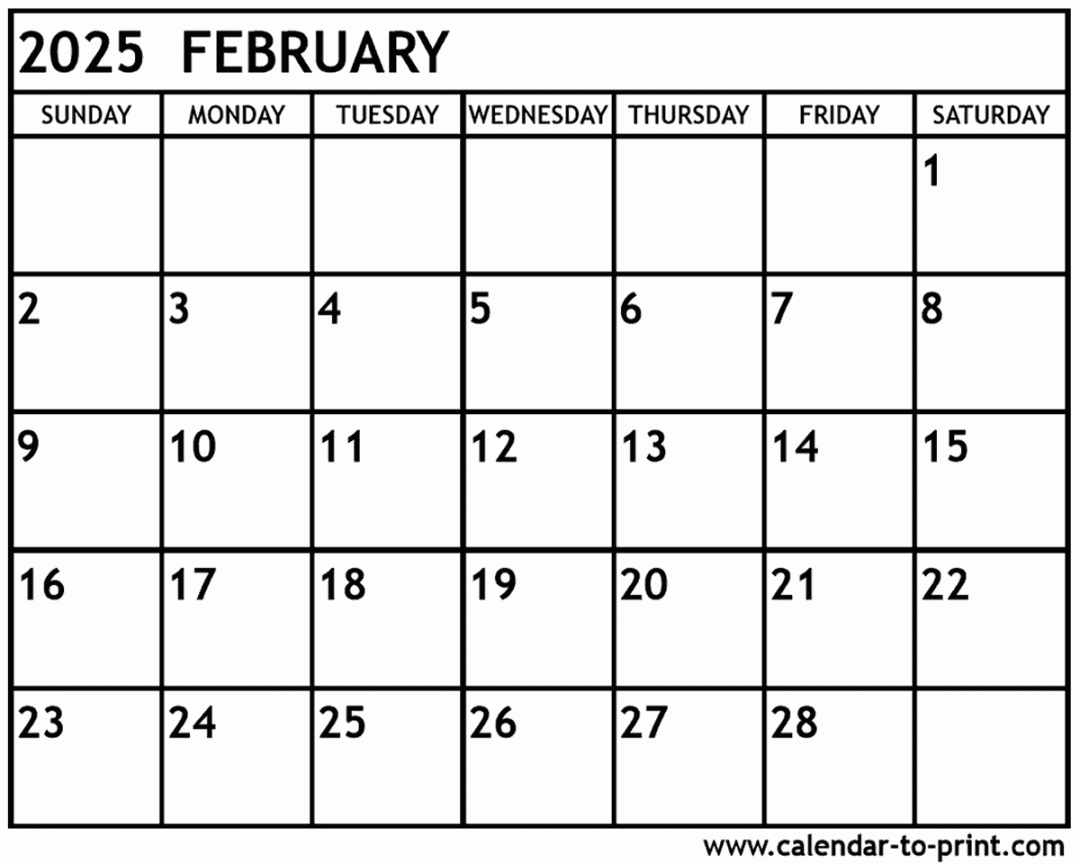 February  Calendar Printable