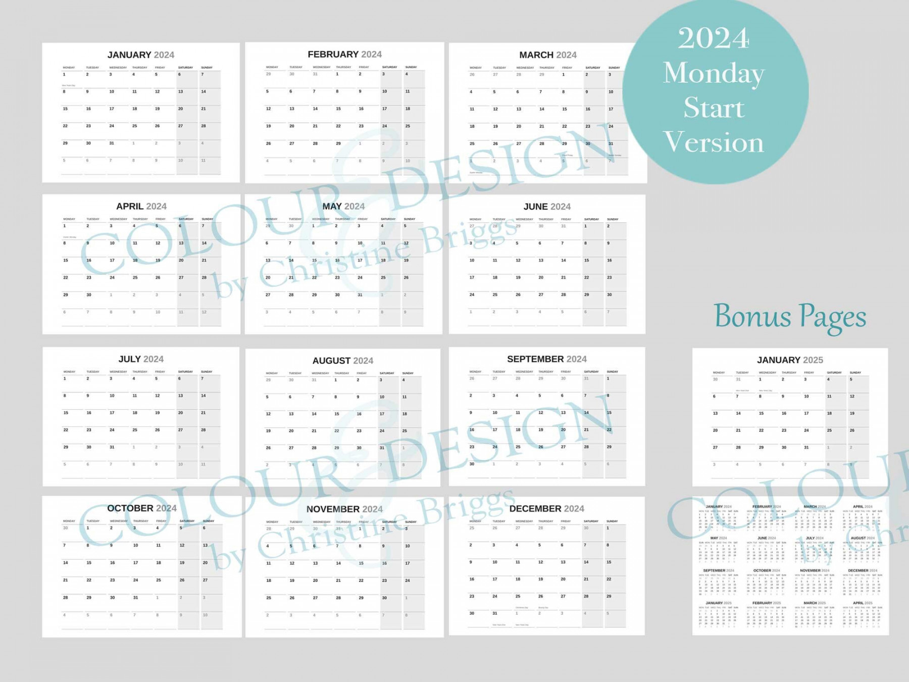 Editable Indesign Calendar Template