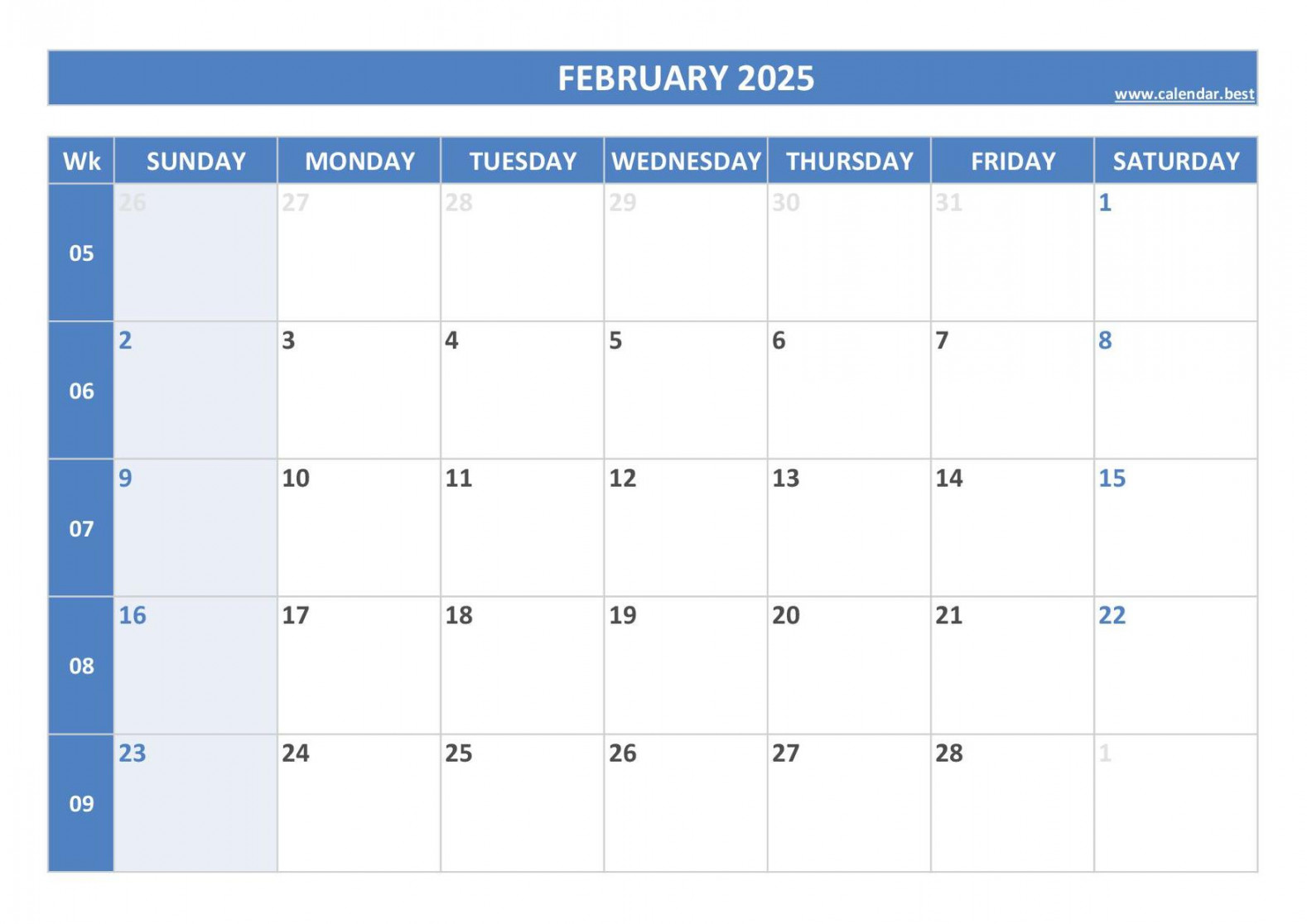 February  calendar -Calendar