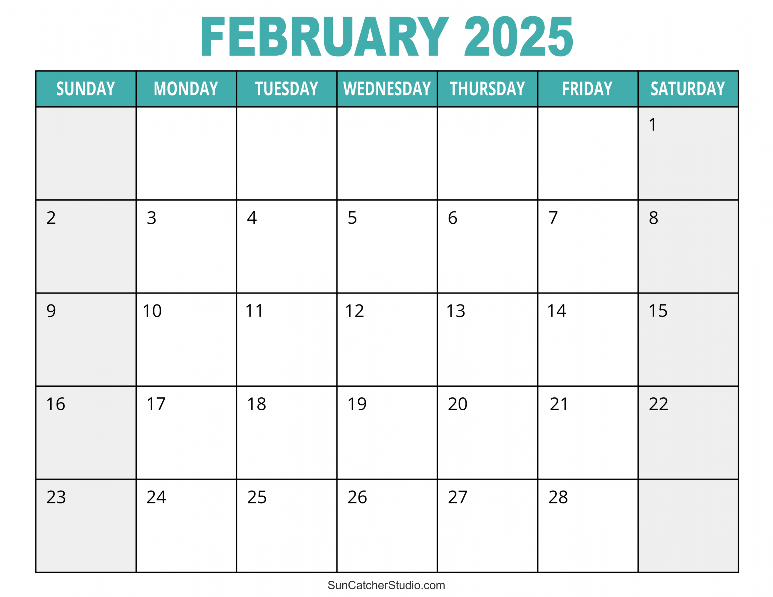 February  Calendar (Free Printable) – DIY Projects, Patterns