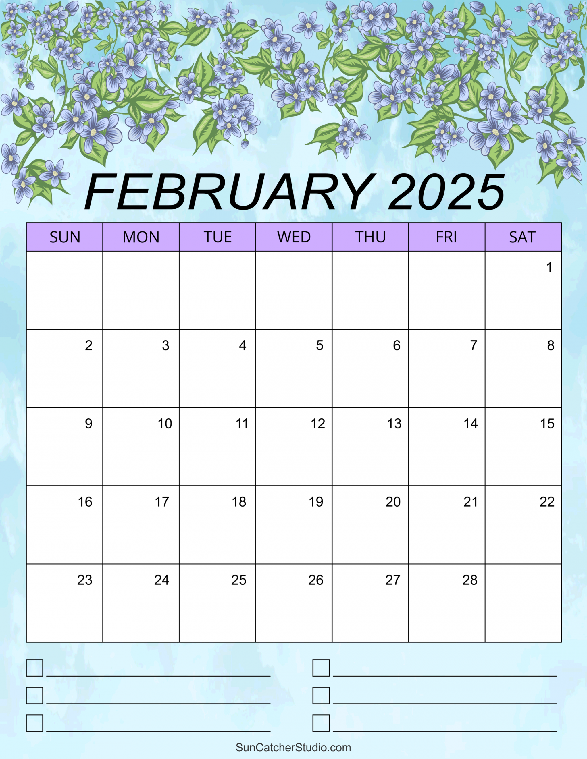 February  Calendar (Free Printable) – DIY Projects, Patterns