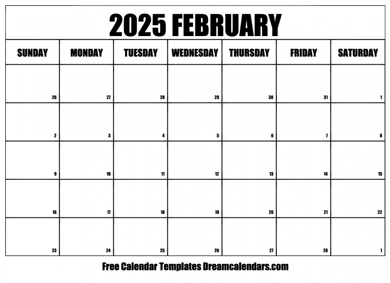 February  Calendar - Free Printable with Holidays and Observances