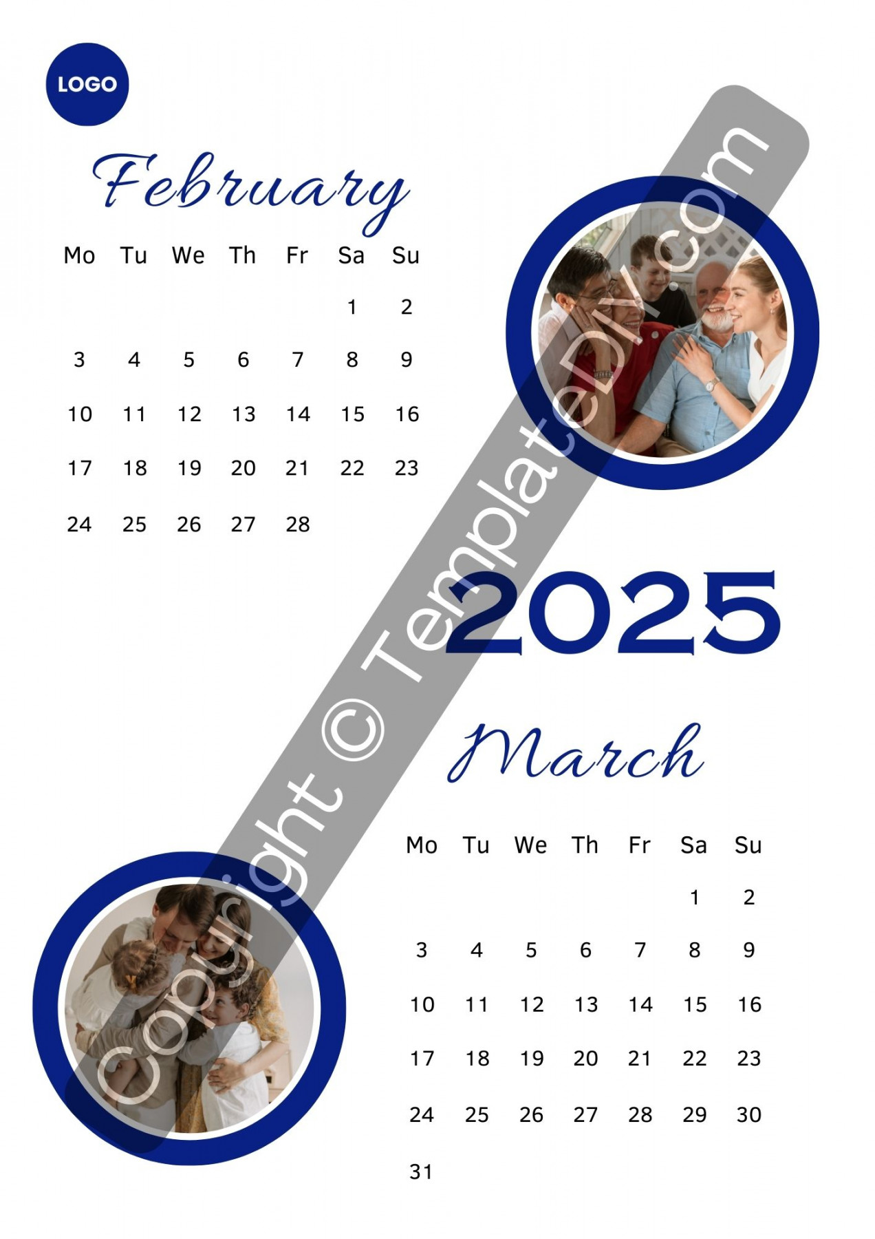 February March  Calendar Printable in PDF, Word, Excel