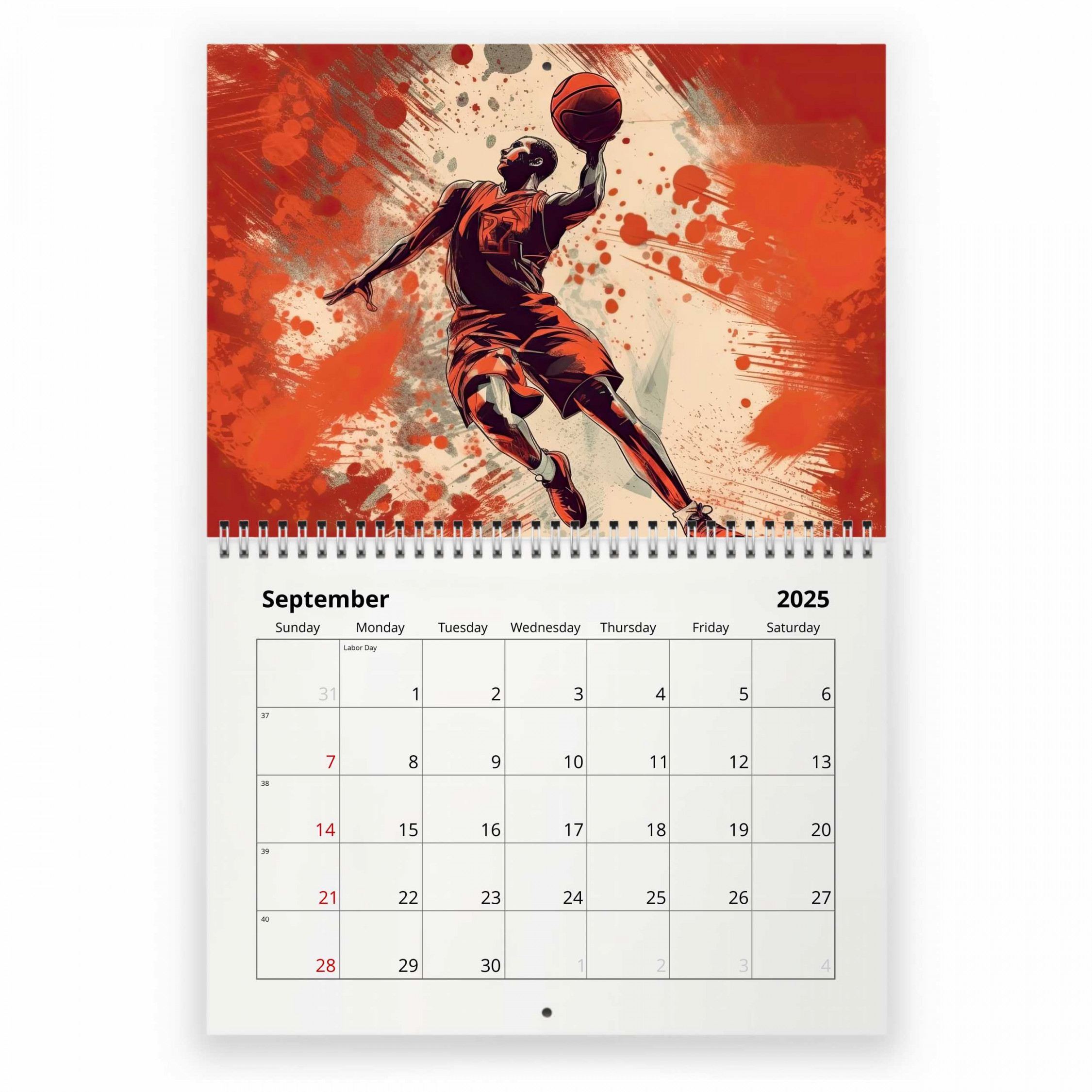 Basketball  Wall Calendar