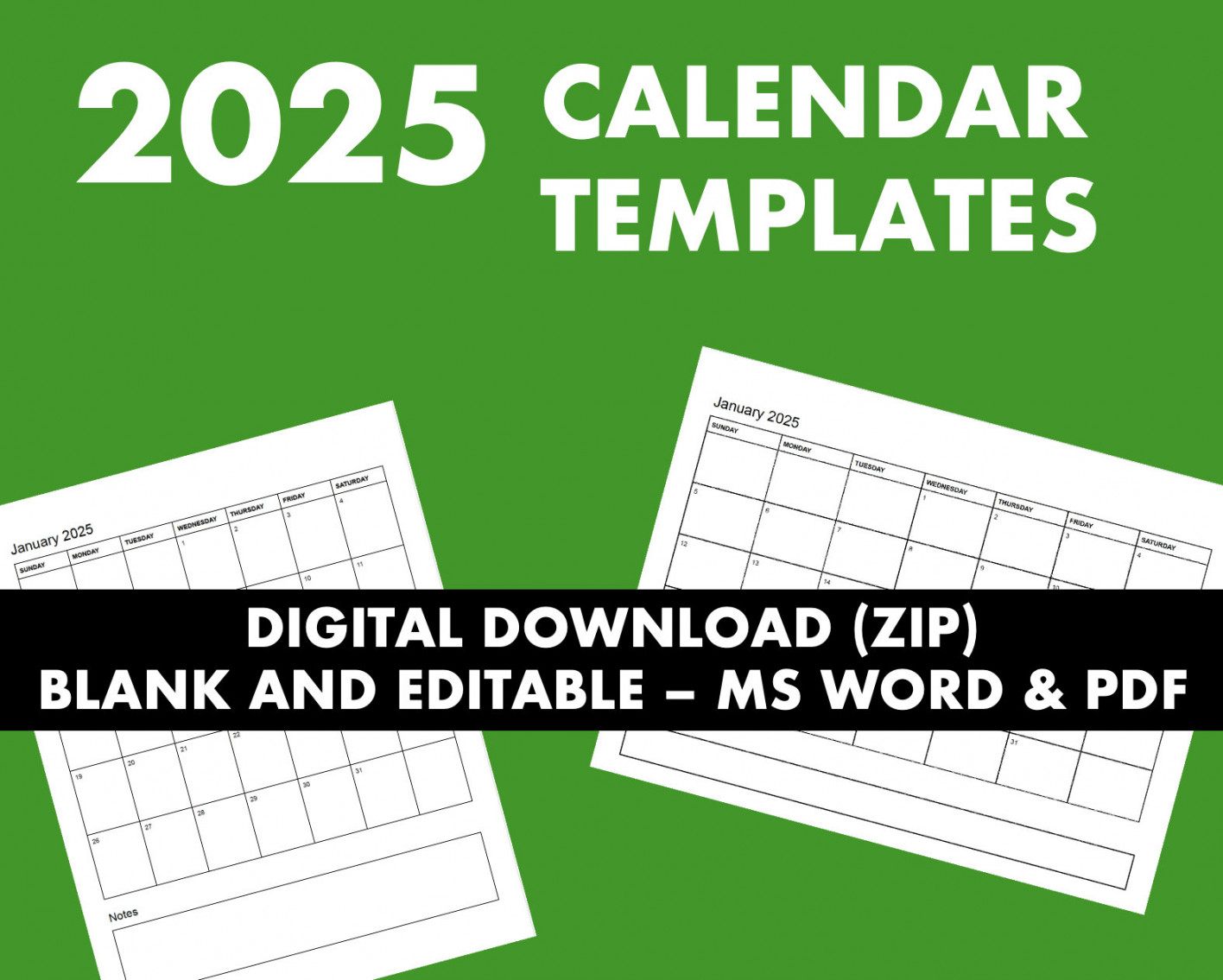 Calendar Digital Templates Download A and