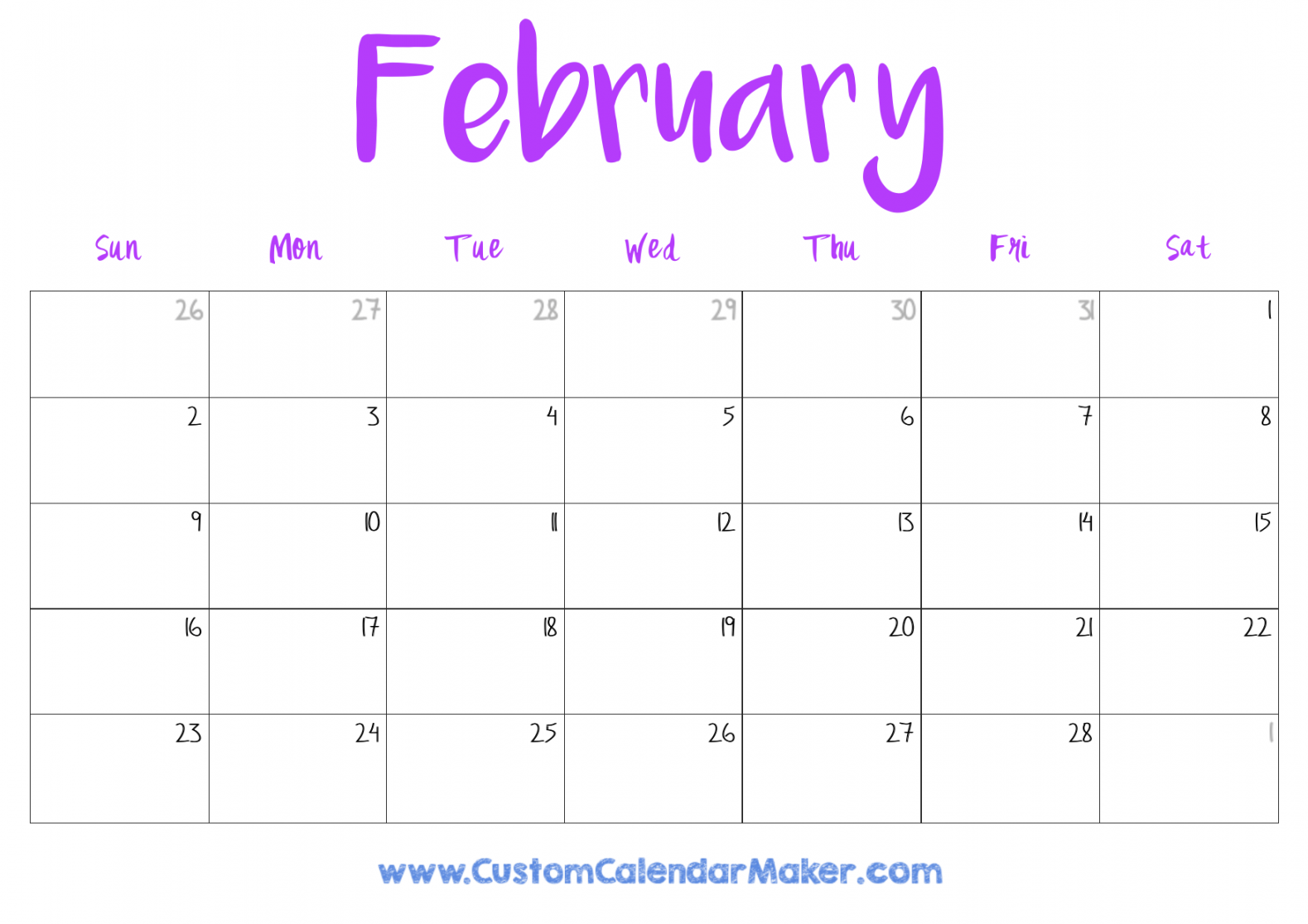 February  Printable Calendar ( Free Templates + PDF)