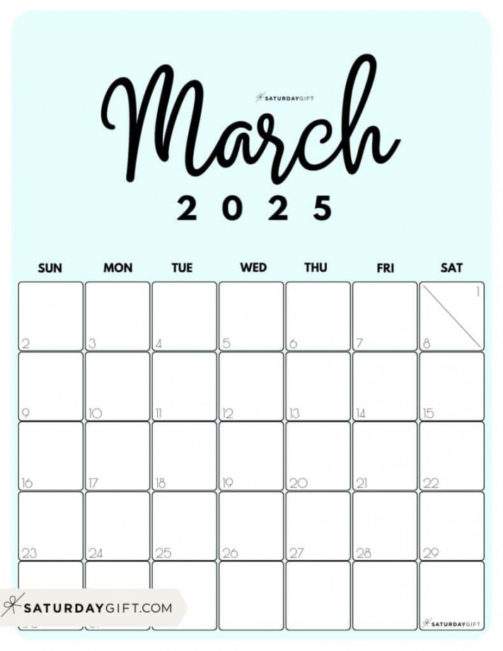 March  Calendar -  Cute & FREE Printables  SaturdayGift