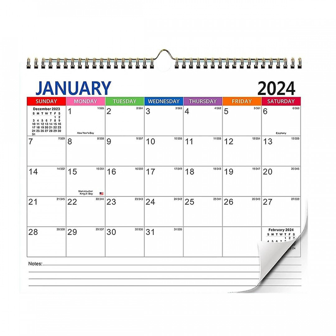 Calendar - Wall Calendar, January  - June