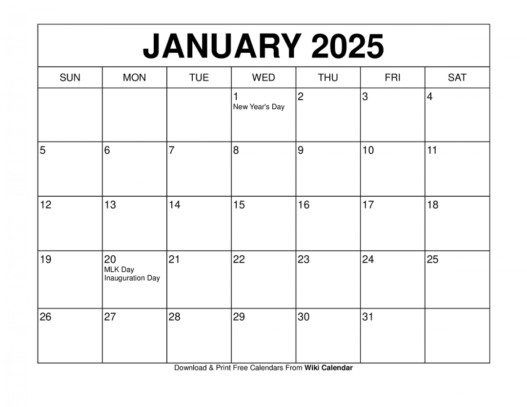 January  Calendar - Printable Templates & More