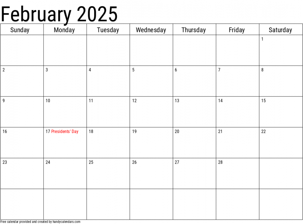 February Calendars - Handy Calendars