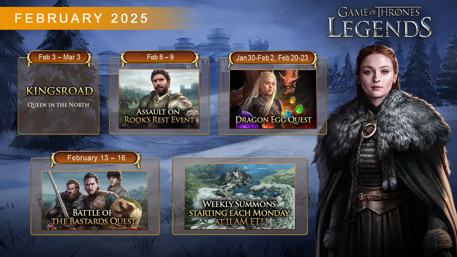 February  Event Calendar  Zynga Game of Thrones Official Site