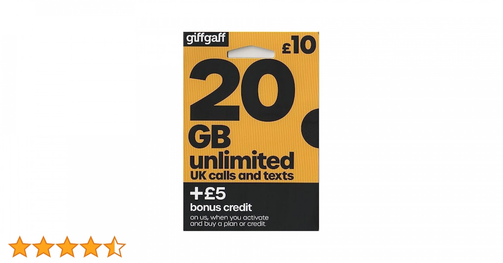 GIFFGAFF  G/G - Triple Sim Card Plus £ Credit with Adapter - Unlimited  Calls, Texts and Data - For IPHONE /S//C/S//S/+ iPad ////