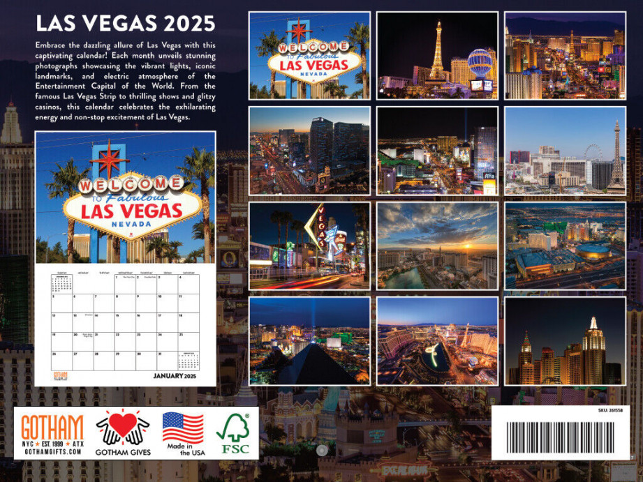 Las Vegas Calendar  Monthly Wall Calender  Month