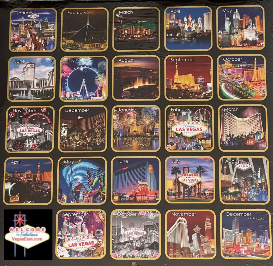 Month  Year Las Vegas Wall Calendar