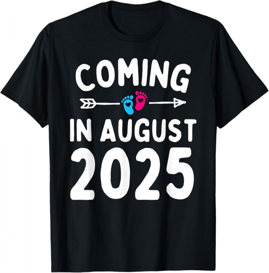 Coming In August  Baby Shower Pregnancy Announcement T-Shirt