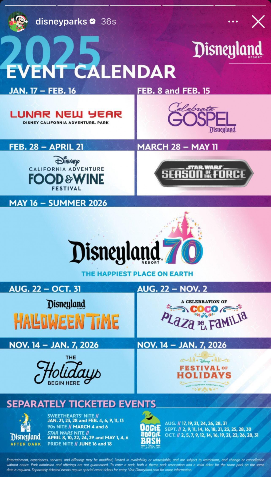 event calendar : r/Disneyland