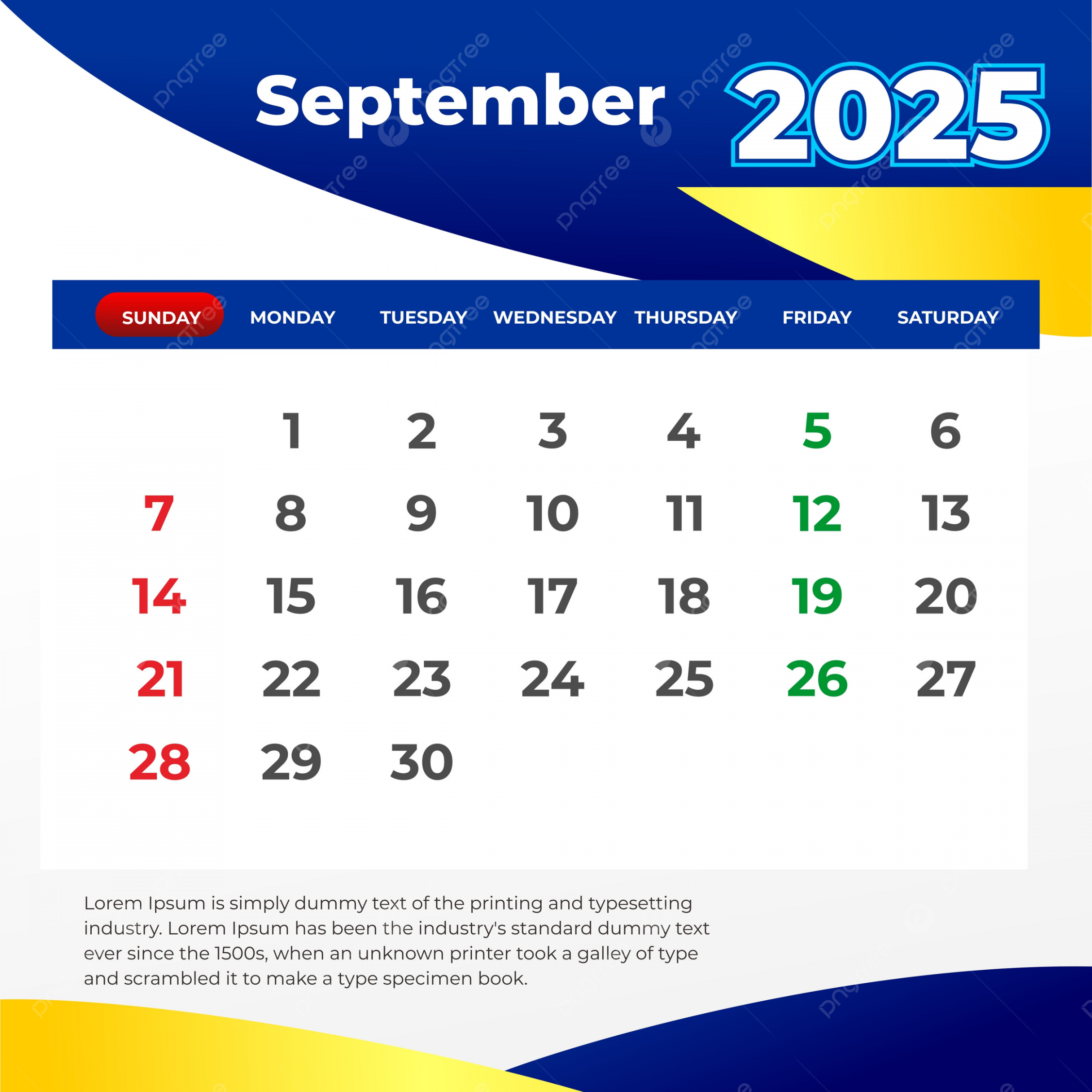 Kalender September  Vektor Templat untuk Unduh Gratis di Pngtree