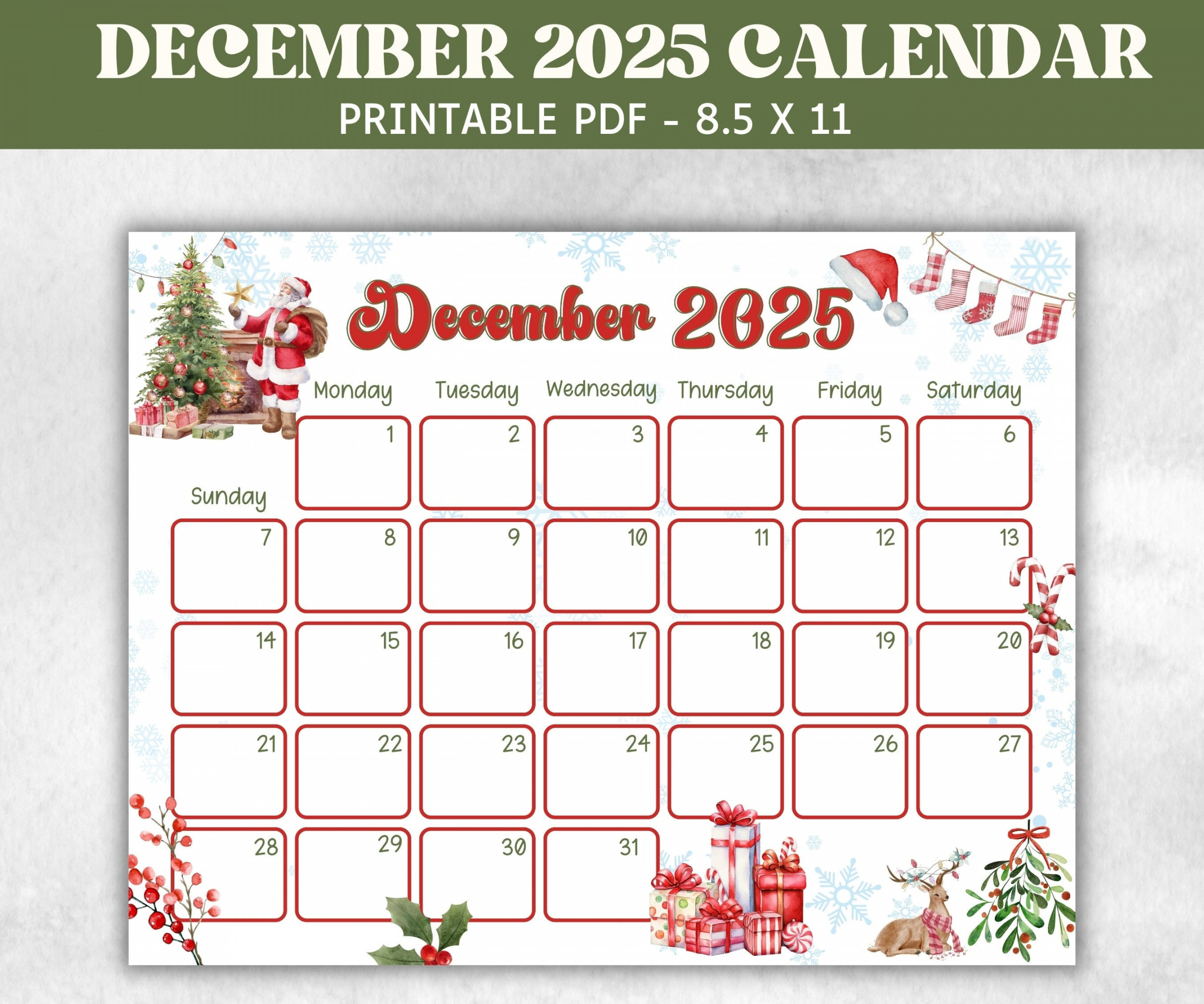 Kids Christmas December  Calendar,