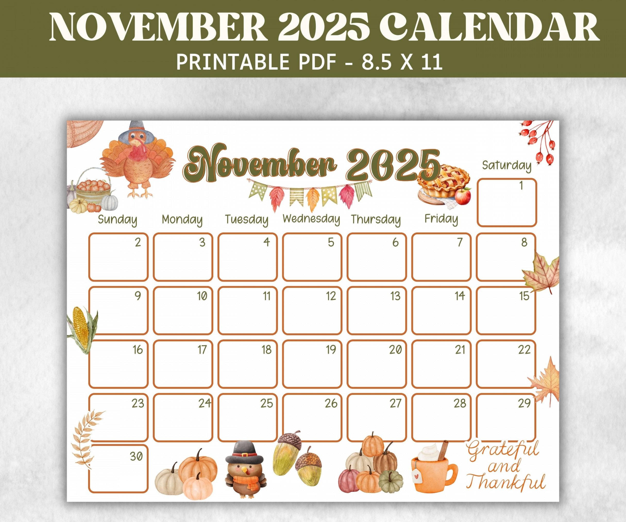 Kids November  Calendar, Printable  Calendar, Homeschool