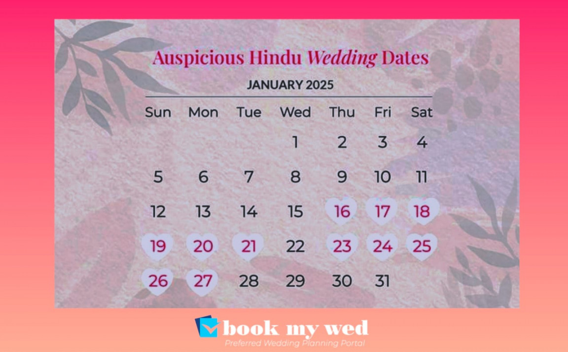 List of auspicious Hindu wedding dates !