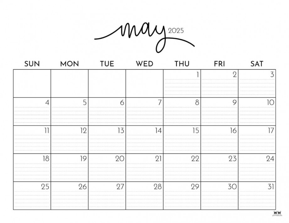 May  Calendars -  FREE Printables  Printabulls