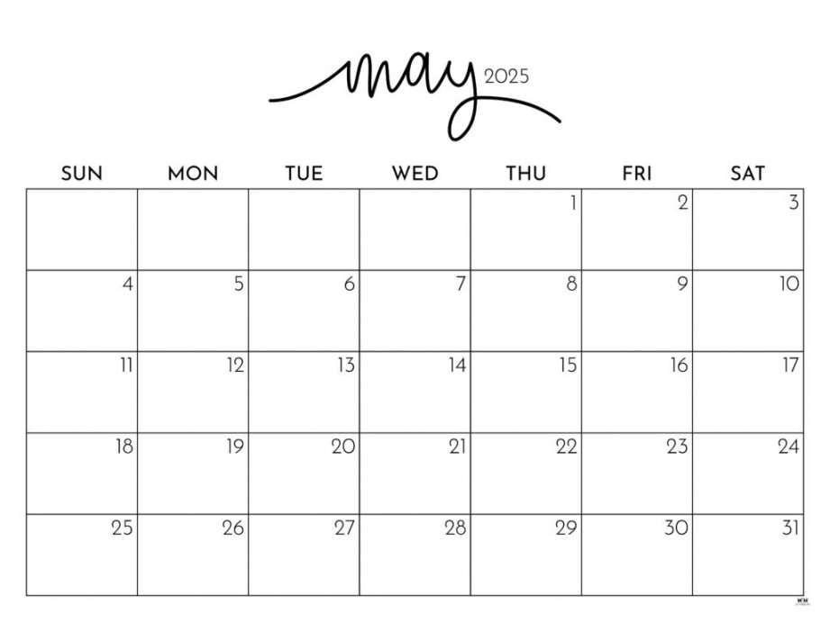 May  Calendars -  FREE Printables  Printabulls