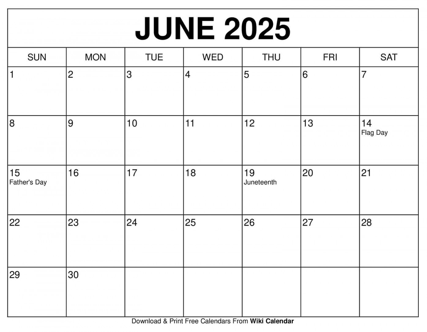 June  Calendar - Printable Templates & More