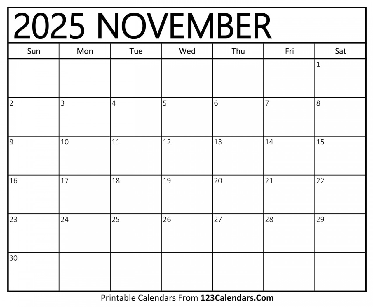 Printable November  Calendar Templates - Calendars