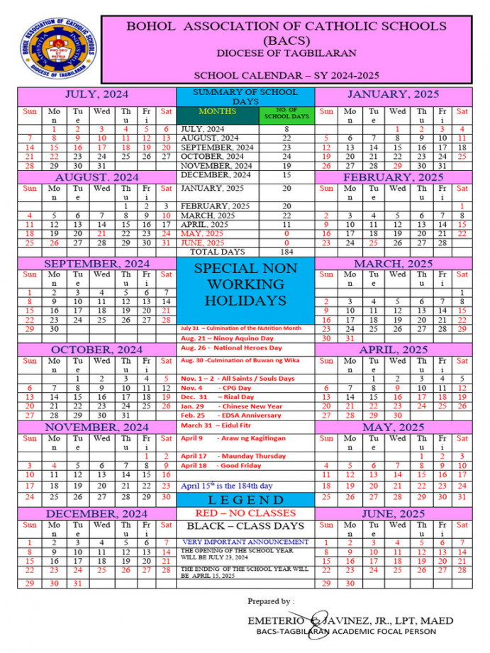 School Calendar  PDF  Philippines