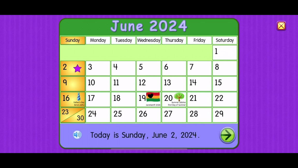 Starfall Calendar June , 04